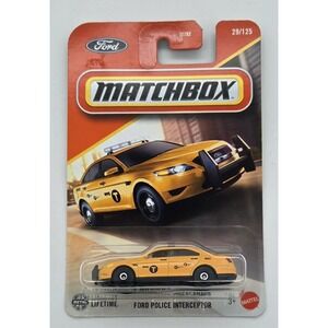 Matchbox 2025 Ford Police Interceptor 29/125 Yellow‎ Diecast 1:64 New
